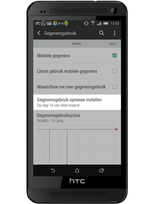 Gegevensgebruik opnieuw instellen