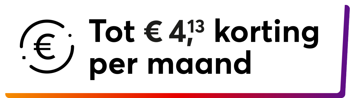 Tot 6,20 korting per maand