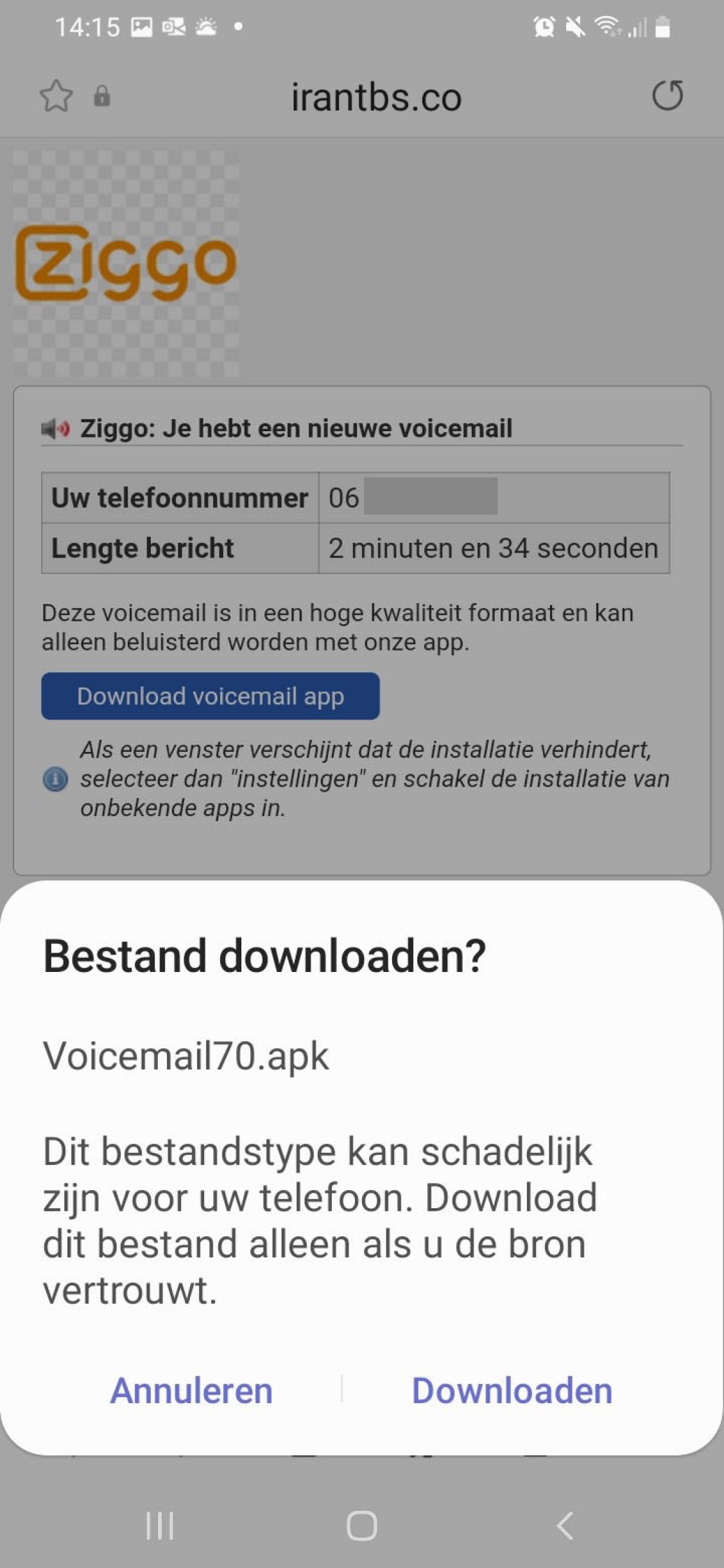 FluBot app niet installeren